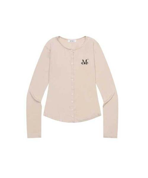 MUCENT（ムセント）の「アンツスリムフィットラウンドネックカーディガン（5カラー）（カーディガン/ボレロ・レディース・Beige/グレー/ホワイト/チャコールグレー/ブラック・FREE）」の5枚目の写真