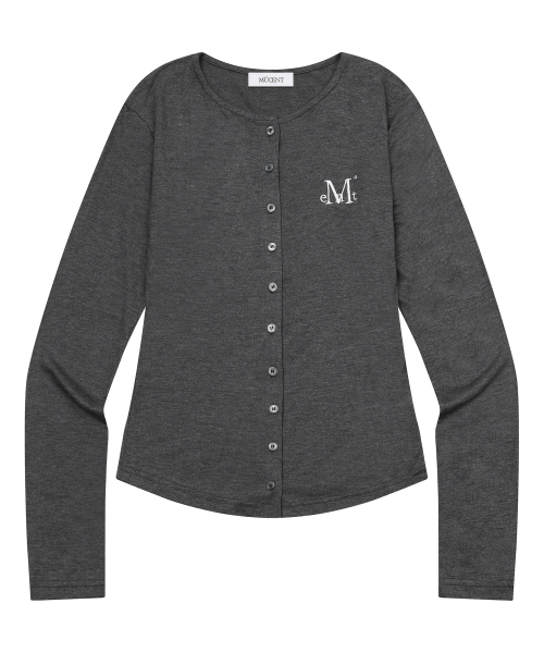 MUCENT（ムセント）の「アンツスリムフィットラウンドネックカーディガン（5カラー）（カーディガン/ボレロ・レディース・Beige/グレー/ホワイト/チャコールグレー/ブラック・FREE）」の10枚目の写真