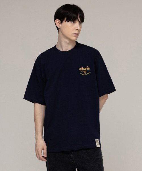 GRAVER（グレーバー）の「[ユニセックス]スモールマルチカラースマイルレオパード半袖Tシャツ_ネイビー（Tシャツ/カットソー・レディース・ネイビー・X-LARGE/SMALL/LARGE/MEDIUM）」の2枚目の写真