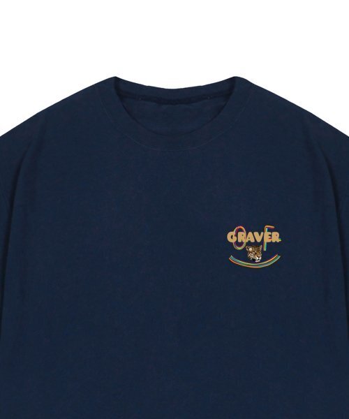 GRAVER（グレーバー）の「[ユニセックス]スモールマルチカラースマイルレオパード半袖Tシャツ_ネイビー（Tシャツ/カットソー・レディース・ネイビー・X-LARGE/SMALL/LARGE/MEDIUM）」の3枚目の写真