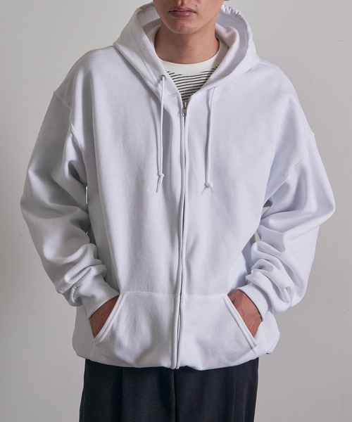 JERZEES（ジャージーズ）の「【JERZEES】8 oz. NuBlend Fleece Full-Zip Hood 裏起毛 フルジップパーカー ジップアップ オーバーサイズ ビッグシルエット 993MR UNTR（パーカー・メンズ・ダークグレー/ネイビー/ホワイト/グレー/アッシュ/ブラック・S/M/L/XL）」の2枚目の写真
