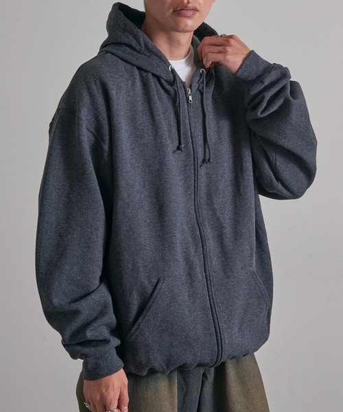 JERZEES（ジャージーズ）の「【JERZEES】8 oz. NuBlend Fleece Full-Zip Hood 裏起毛 フルジップパーカー ジップアップ オーバーサイズ ビッグシルエット 993MR UNTR（パーカー・メンズ・ダークグレー/ネイビー/ホワイト/グレー/アッシュ/ブラック・S/M/L/XL）」の4枚目の写真