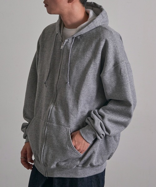 JERZEES（ジャージーズ）の「【JERZEES】8 oz. NuBlend Fleece Full-Zip Hood 裏起毛 フルジップパーカー ジップアップ オーバーサイズ ビッグシルエット 993MR UNTR（パーカー・メンズ・ダークグレー/ネイビー/ホワイト/グレー/アッシュ/ブラック・S/M/L/XL）」の20枚目の写真