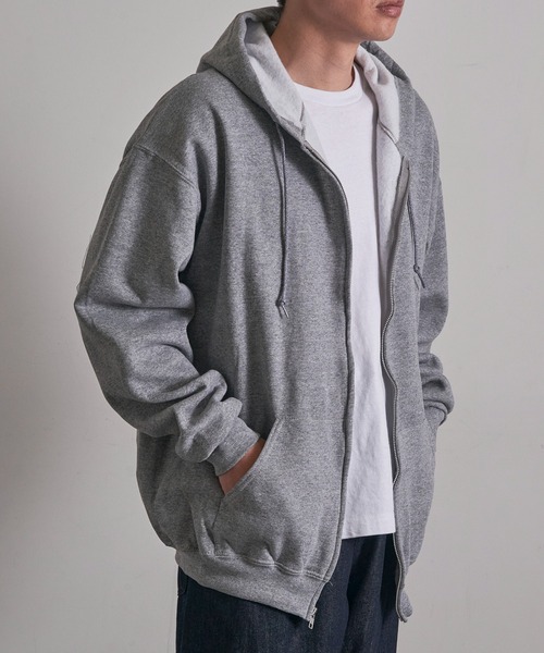 JERZEES（ジャージーズ）の「【JERZEES】8 oz. NuBlend Fleece Full-Zip Hood 裏起毛 フルジップパーカー ジップアップ オーバーサイズ ビッグシルエット 993MR UNTR（パーカー・メンズ・ダークグレー/ネイビー/ホワイト/グレー/アッシュ/ブラック・S/M/L/XL）」の21枚目の写真