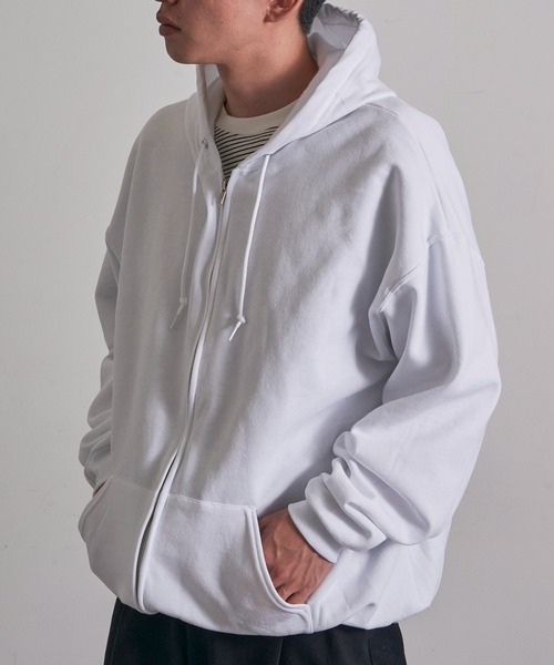 JERZEES（ジャージーズ）の「【JERZEES】8 oz. NuBlend Fleece Full-Zip Hood 裏起毛 フルジップパーカー ジップアップ オーバーサイズ ビッグシルエット 993MR UNTR（パーカー・メンズ・ダークグレー/ネイビー/ホワイト/グレー/アッシュ/ブラック・S/M/L/XL）」の11枚目の写真