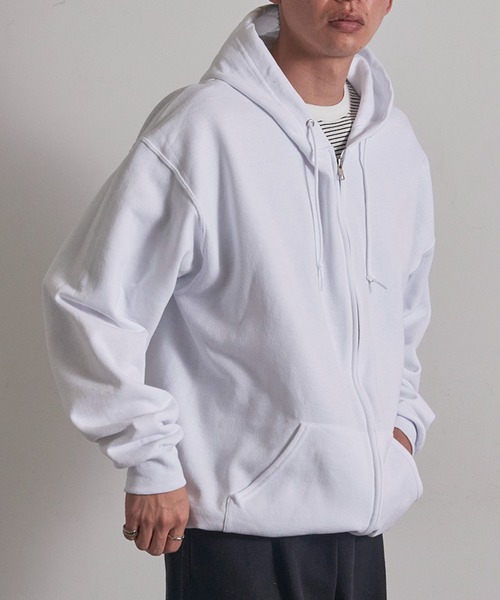 JERZEES（ジャージーズ）の「【JERZEES】8 oz. NuBlend Fleece Full-Zip Hood 裏起毛 フルジップパーカー ジップアップ オーバーサイズ ビッグシルエット 993MR UNTR（パーカー・メンズ・ダークグレー/ネイビー/ホワイト/グレー/アッシュ/ブラック・S/M/L/XL）」の10枚目の写真