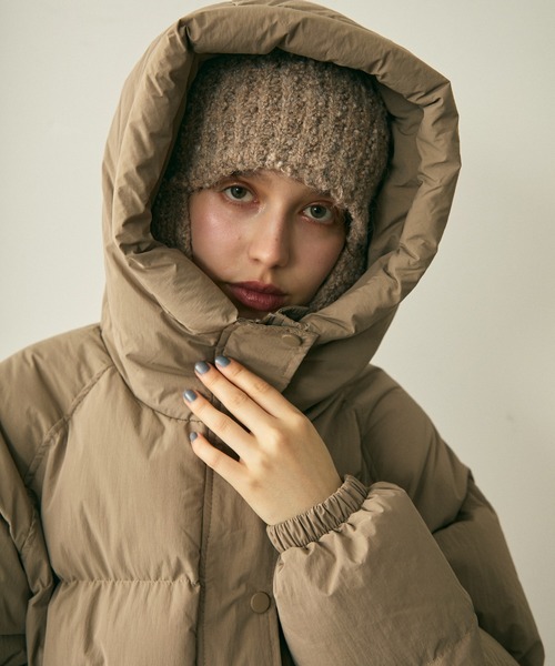 full/fill.(フルフィル)の「hood pudding jacket / フード付きパディングジャケット(ダウンジャケット/コート・レディース・ベージュ/ブラック・FREE)」の8枚目の写真