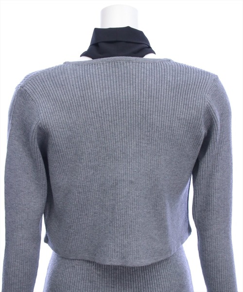 CLEAR BASIC（クリアベーシック）の「ボウタイリボンニットワンピース＆ニットボレロセット[大人 フェミニン 上品]≪AW新作≫（ワンピース・レディース・グレー・F）」の20枚目の写真