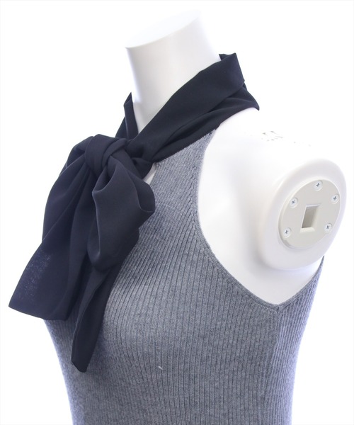 CLEAR BASIC（クリアベーシック）の「ボウタイリボンニットワンピース＆ニットボレロセット[大人 フェミニン 上品]≪AW新作≫（ワンピース・レディース・グレー・F）」の18枚目の写真