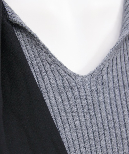 CLEAR BASIC（クリアベーシック）の「ボウタイリボンニットワンピース＆ニットボレロセット[大人 フェミニン 上品]≪AW新作≫（ワンピース・レディース・グレー・F）」の8枚目の写真