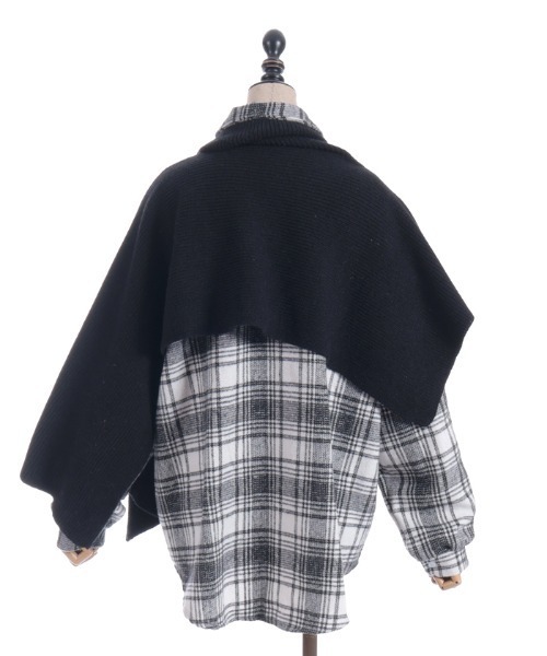 axes femme（アクシーズファム）の「ニット重ねチェックシャツ（ニット/セーター・レディース・ベージュ/ブラック・FREE）」の13枚目の写真