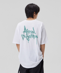 [ファングラフィティレタリングロゴ]コットンルーズフィット半袖Tシャツ_ホワイト