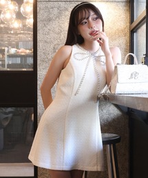 one after another NICE CLAUP | 【Twinkle collection】ビジューリボンミニワンピース(ワンピース)