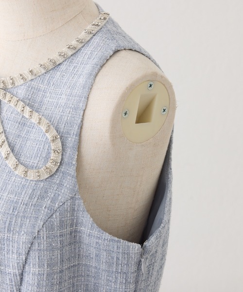 セール】【Twinkle collection】ビジューリボンミニワンピース