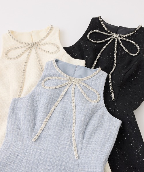 セール】【Twinkle collection】ビジューリボンミニワンピース