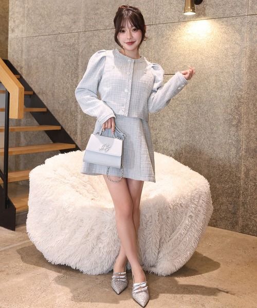 セール】【Twinkle collection】ビジューリボンミニワンピース