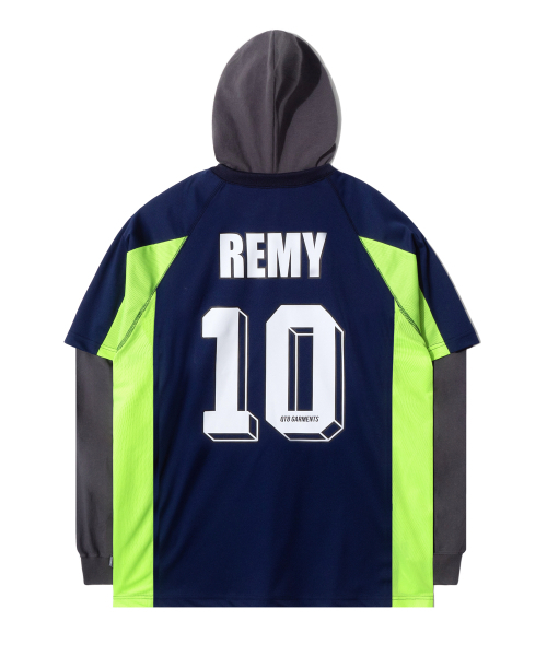 QT8 GARMENTS（キューティーエイトガーメント）の「OC 3R Soccer Layered Hoodie Jersey (Navy)（パーカー・レディース・その他・MEDIUM/X-LARGE/LARGE）」の3枚目の写真