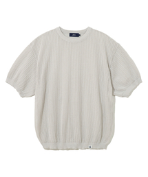 MESH CREWNECK KNIT GREEN BEIGE