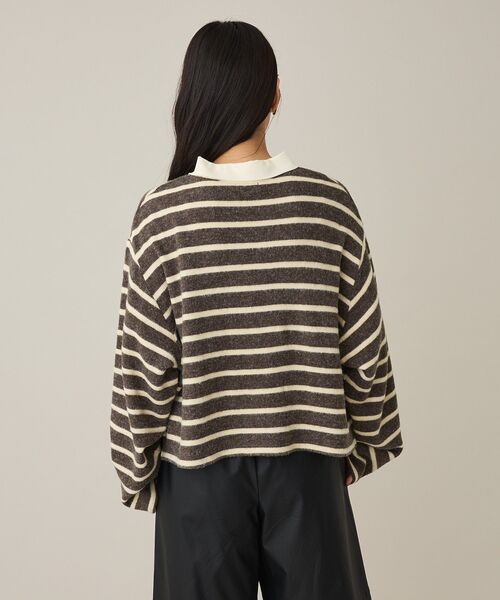 CRAFT STANDARD BOUTIQUE（クラフトスタンダードブティック）の「ボーダーラガープルオーバー（Tシャツ/カットソー・レディース・ダークグレー/ダークパープル・FREE）」の6枚目の写真