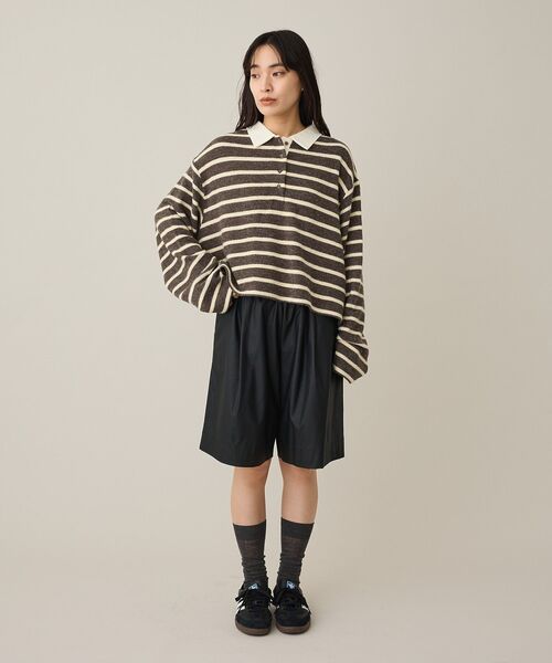 CRAFT STANDARD BOUTIQUE（クラフトスタンダードブティック）の「ボーダーラガープルオーバー（Tシャツ/カットソー・レディース・ダークグレー/ダークパープル・FREE）」の8枚目の写真