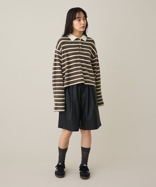 CRAFT STANDARD BOUTIQUE（クラフトスタンダードブティック）の「ボーダーラガープルオーバー（Tシャツ/カットソー・レディース・ダークグレー/ダークパープル・FREE）」の9枚目の写真