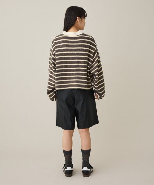 CRAFT STANDARD BOUTIQUE（クラフトスタンダードブティック）の「ボーダーラガープルオーバー（Tシャツ/カットソー・レディース・ダークグレー/ダークパープル・FREE）」の12枚目の写真