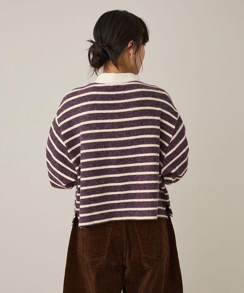 CRAFT STANDARD BOUTIQUE（クラフトスタンダードブティック）の「ボーダーラガープルオーバー（Tシャツ/カットソー・レディース・ダークグレー/ダークパープル・FREE）」の16枚目の写真