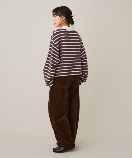 CRAFT STANDARD BOUTIQUE（クラフトスタンダードブティック）の「ボーダーラガープルオーバー（Tシャツ/カットソー・レディース・ダークグレー/ダークパープル・FREE）」の20枚目の写真