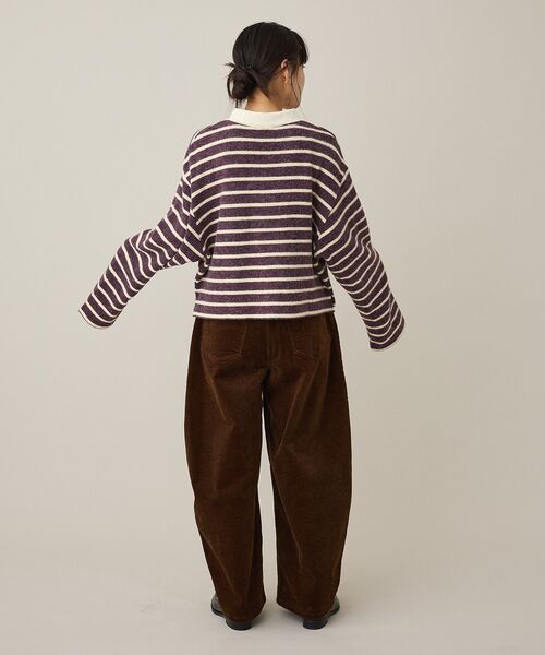 CRAFT STANDARD BOUTIQUE（クラフトスタンダードブティック）の「ボーダーラガープルオーバー（Tシャツ/カットソー・レディース・ダークグレー/ダークパープル・FREE）」の21枚目の写真
