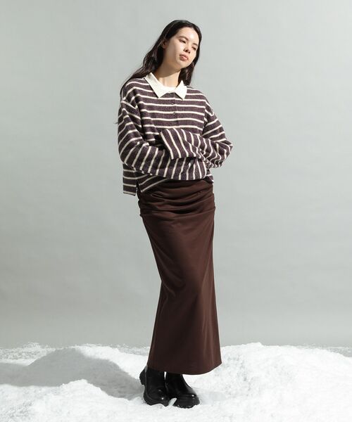 CRAFT STANDARD BOUTIQUE（クラフトスタンダードブティック）の「ボーダーラガープルオーバー（Tシャツ/カットソー・レディース・ダークグレー/ダークパープル・FREE）」の22枚目の写真