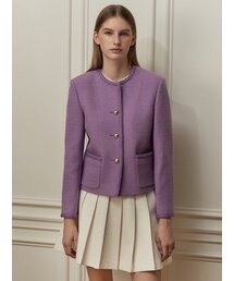LETQSTUDIO（レチケットスタジオ）の「インベリッシュドウールツイードジャケット、バイオレット（テーラードジャケット）」