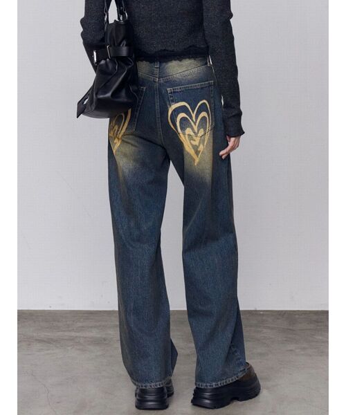 EMODA(エモダ)の「バックグラフィティルーズジーンズ(デニムパンツ・レディース・ライトブルー/インディゴブルー・MEDIUM/SMALL/X-SMALL)」の4枚目の写真