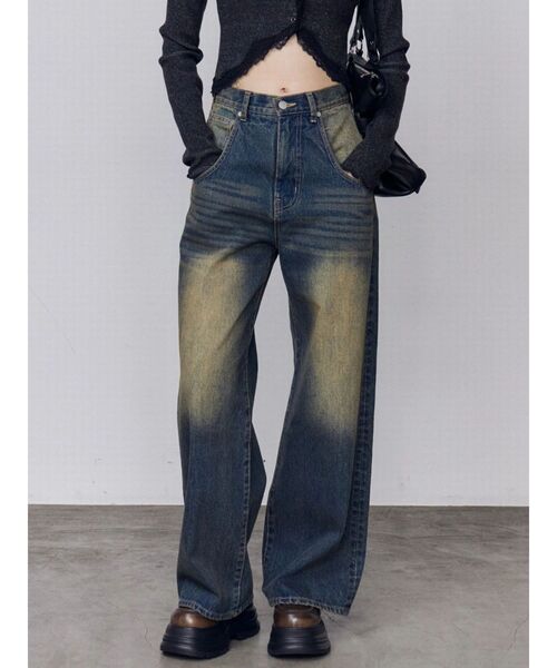 EMODA(エモダ)の「バックグラフィティルーズジーンズ(デニムパンツ・レディース・ライトブルー/インディゴブルー・MEDIUM/SMALL/X-SMALL)」の5枚目の写真