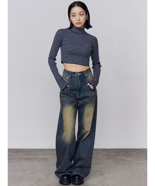 EMODA(エモダ)の「バックグラフィティルーズジーンズ(デニムパンツ・レディース・ライトブルー/インディゴブルー・MEDIUM/SMALL/X-SMALL)」の10枚目の写真