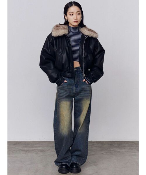 EMODA(エモダ)の「バックグラフィティルーズジーンズ(デニムパンツ・レディース・ライトブルー/インディゴブルー・MEDIUM/SMALL/X-SMALL)」の11枚目の写真