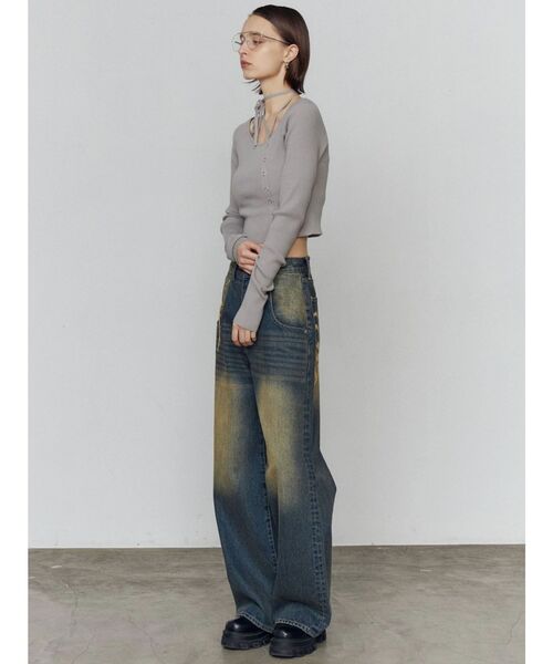 EMODA(エモダ)の「バックグラフィティルーズジーンズ(デニムパンツ・レディース・ライトブルー/インディゴブルー・MEDIUM/SMALL/X-SMALL)」の20枚目の写真