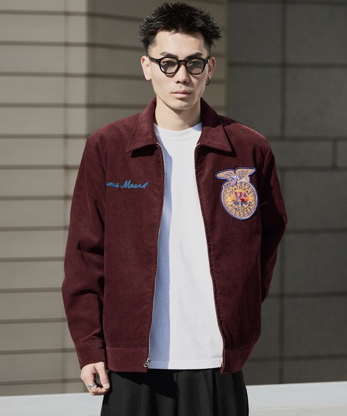 HOUSTON ファーマーズジャケット ワークジャケット ワッペン ヒューストン セール】HOUSTON / ヒューストン CORDUROY EMBROIDERY FFA JACKET FFA