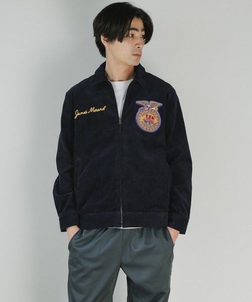 HOUSTON ファーマーズジャケット ワークジャケット ワッペン ヒューストン HOUSTON | HOUSTON / ヒューストン CORDUROY EMBROIDERY FFA JACKET