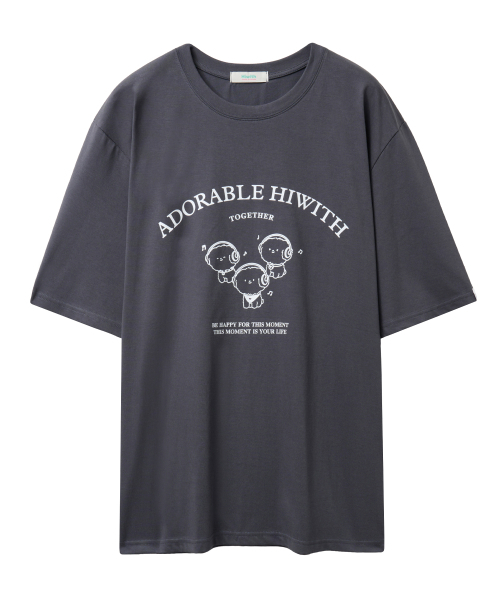 HIWITH(ハイウィーズ)の「ミュージッククーリング半袖Tシャツ_チャコール(Tシャツ/カットソー・レディース・チャコール・FREE)」の1枚目の写真