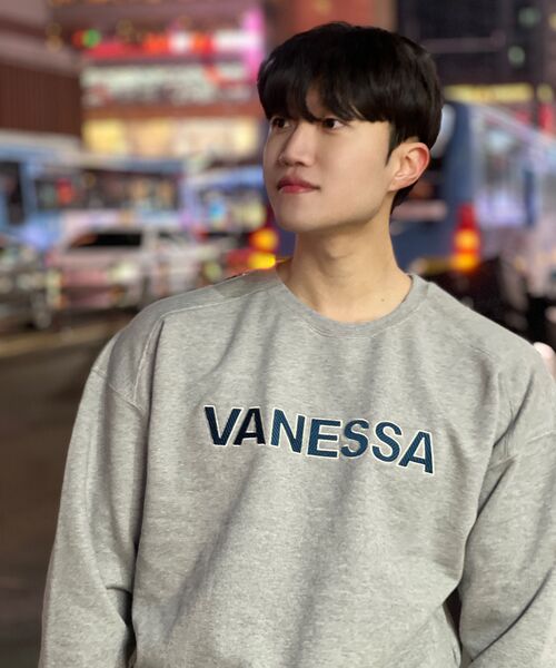 VANESSA(バネッサ)の「820g VANESSA ロゴ刺繍 スウェットシャツ_メランジグレー(スウェット・メンズ・グレー・FREE)」の8枚目の写真