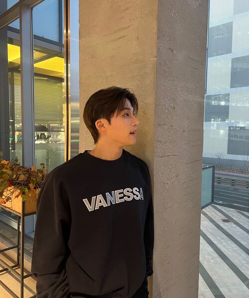 VANESSA(バネッサ)の「820g VANESSA ロゴ刺繍 スウェットシャツ_メランジグレー(スウェット・メンズ・グレー・FREE)」の3枚目の写真