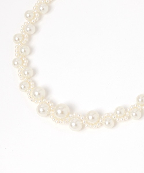 GLOBAL WORK（グローバルワーク）の「編みパールネックレス/619094（ネックレス・レディース・ホワイト系その他2/その他3/その他2/その他1/ホワイト系その他/ホワイト・FREE）」の3枚目の写真