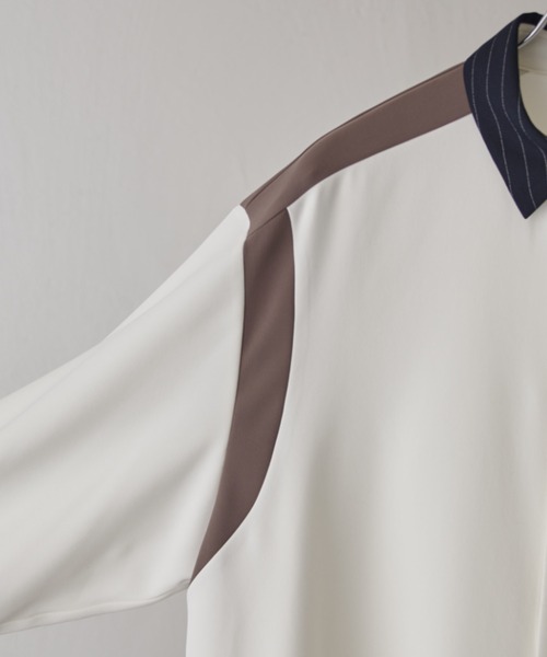 CULLNI（クルニ）の「【CULLNI exclusive for Lui's】配色切替デザインシャツ（シャツ/ブラウス・メンズ・キナリ/ブラック/チャコールグレー・1/2）」の8枚目の写真