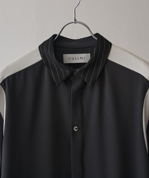 CULLNI（クルニ）の「【CULLNI exclusive for Lui's】配色切替デザインシャツ（シャツ/ブラウス・メンズ・キナリ/ブラック/チャコールグレー・1/2）」の7枚目の写真