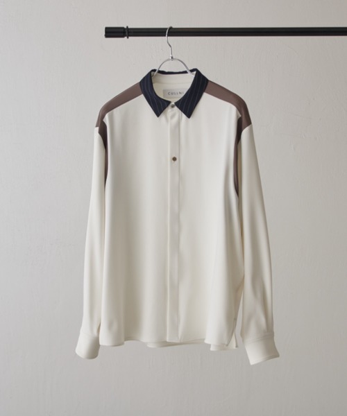 CULLNI（クルニ）の「【CULLNI exclusive for Lui's】配色切替デザインシャツ（シャツ/ブラウス・メンズ・キナリ/ブラック/チャコールグレー・1/2）」の14枚目の写真