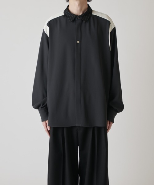 CULLNI（クルニ）の「【CULLNI exclusive for Lui's】配色切替デザインシャツ（シャツ/ブラウス・メンズ・キナリ/ブラック/チャコールグレー・1/2）」の21枚目の写真