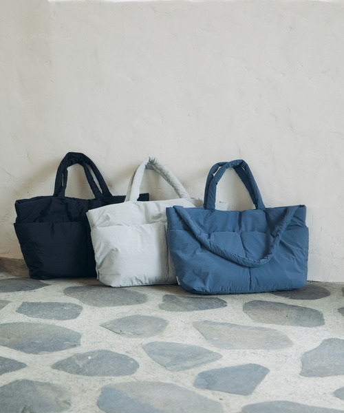 Julier Yoga and Relax（ジュリエヨガアンドリラックス）の「Julier パフィー撥水トートバッグ（トートバッグ・レディース・ライトグレー/ブラック/ブルー・FREE）」の15枚目の写真