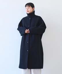△ウールsuper100 bal collar cocoonコート