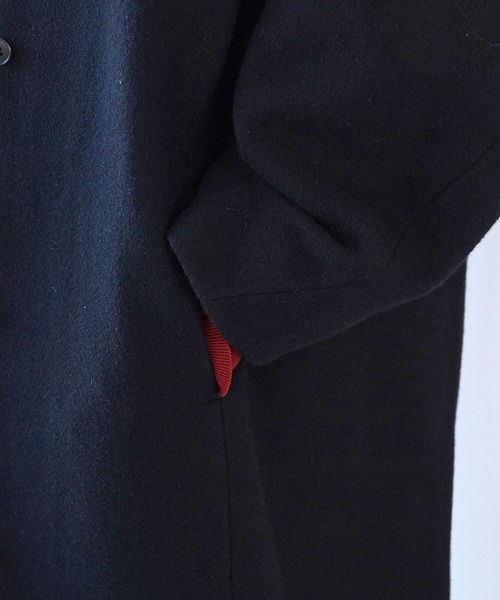 △ウールsuper100 bal collar cocoonコート（ステンカラーコート
