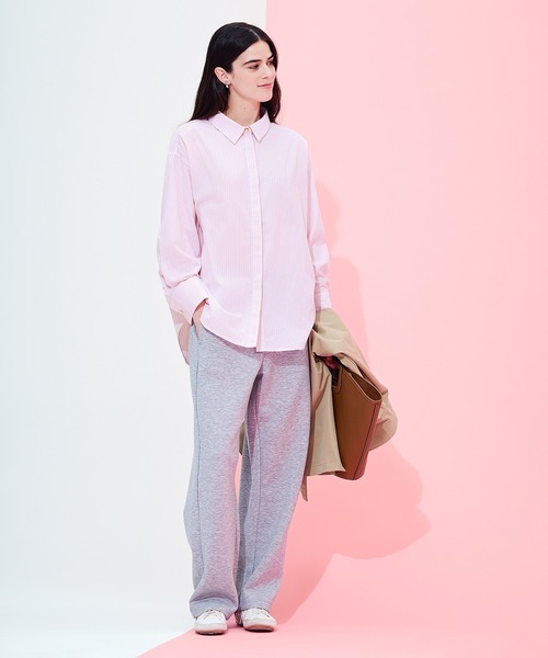 coca(coca)(コカ)の「ストライプ金釦オーバーサイズシャツ(シャツ/ブラウス・レディース・ブルー/ピンク・M/S/L)」の6枚目の写真